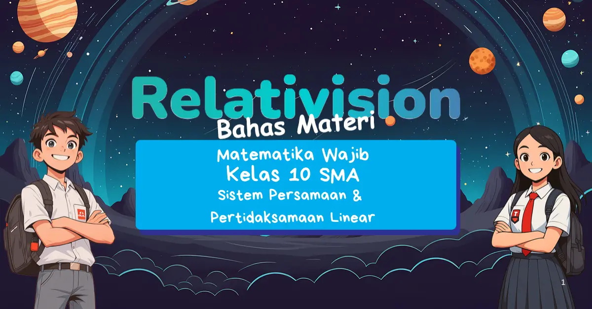 Sistem Persamaan dan Pertidaksamaan Linear Materi Matematika Wajib Kelas 10 SMA